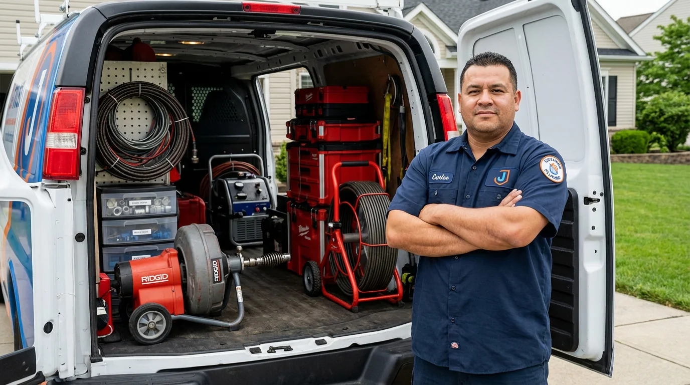 Professional drain cleaning equipment and Johns Plumbing LLC plumber in Lake Forest